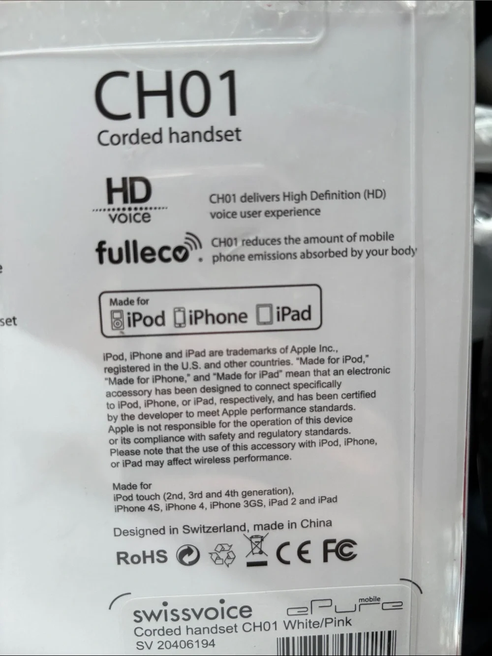 Epure Mobile White Handset for iPhones and Tablets